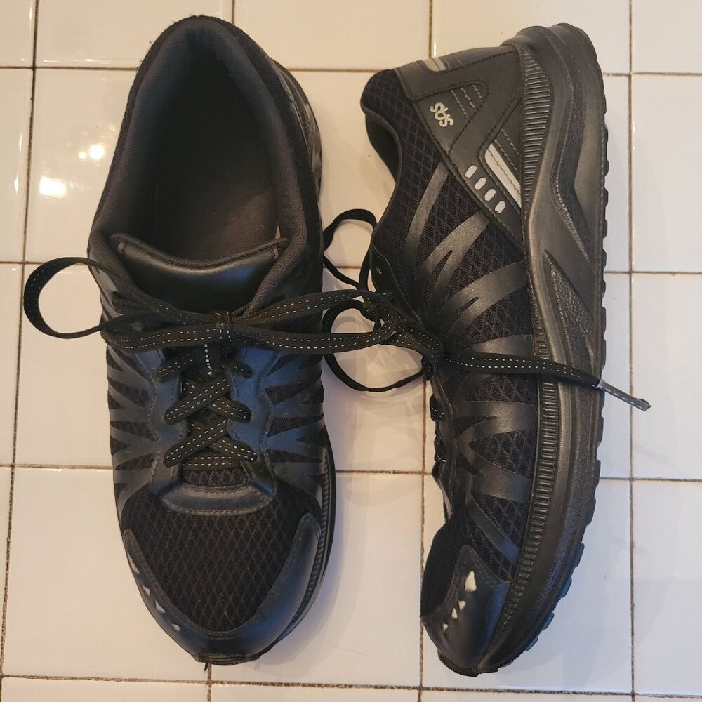 SAS Black Athletic Walking Shoes Mission One Comfort Vibram Soles Sneakers‎